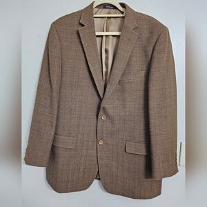 Mantoni 100% Virgin Wool Super Fine Brown 2-Button Blazer Jacket Men's Size  44R